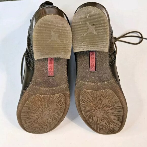 Pikolinos Zaragoza Moss Brown Leather Lace-Up Side Zip Ankle Boots EUR 39 US 8 - Picture 16 of 16